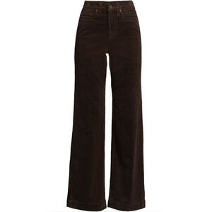 Land's End Corduroy Wide Wale High Rise Stretch Jeans Rich Coffee Wide Leg 8
